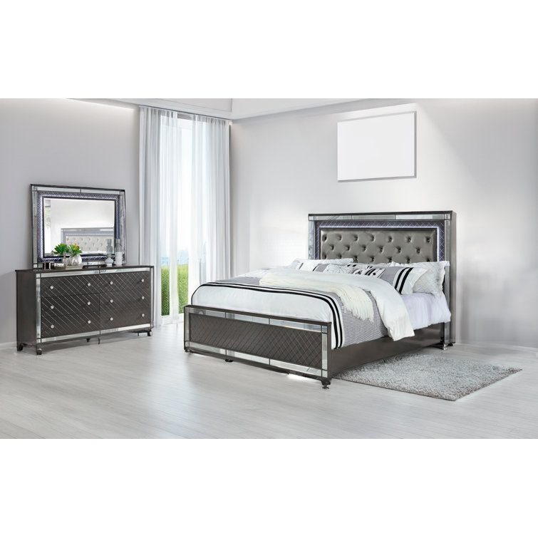 House of Hampton® 31_Adeline LED Upholstered Panel Bedroom Set Wayfair